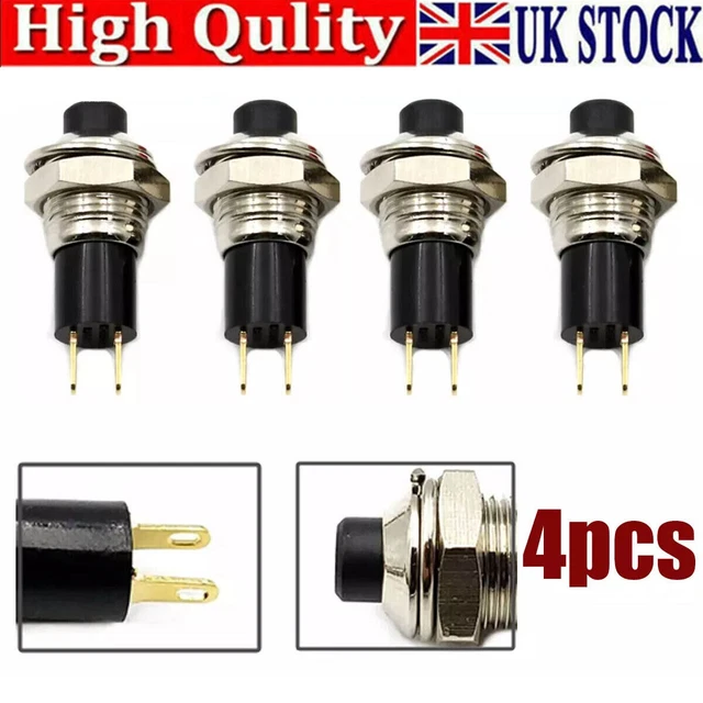4PCS 10MM Mini Latching On/Off Self-Locking Micro Push Button SPST ...