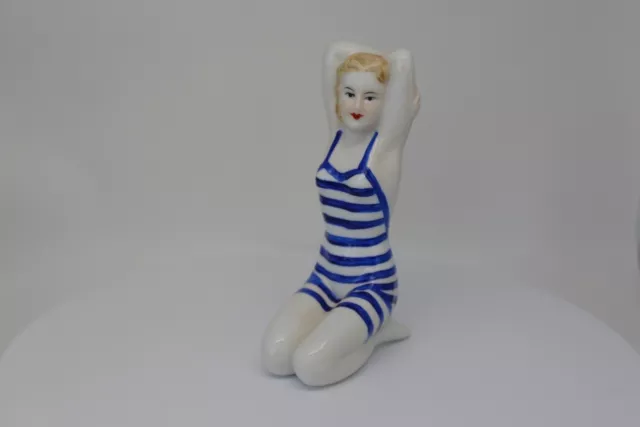 Art Nouveau Style Figurine Bathing Beauty Sexy Art Deco-German Style Porcelain