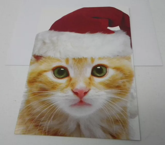 15cnt Kitten Cat with Santa Hat Christmas Cards