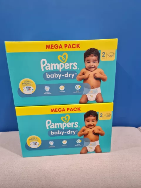 Lot 248 couches Pampers BABY DRY  taille 2 (4-8kg)