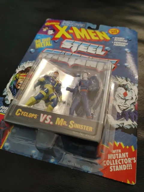 X-Men Steel Mutants Cyclops VS. Mr. Sinister 1994 NIP Die Cast Metal Poseable