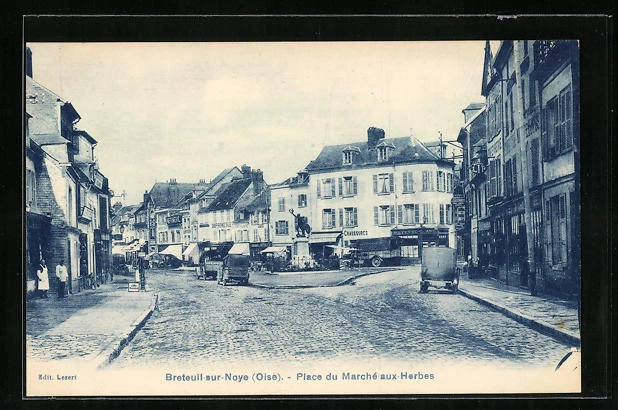 CPA Breteuil-sur-Noye, Place du Marché-aux-Herbes