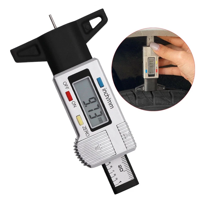 TIRE TREAD DEPTH Gauge Caliper Tool Measure Tester Truck Car Digital