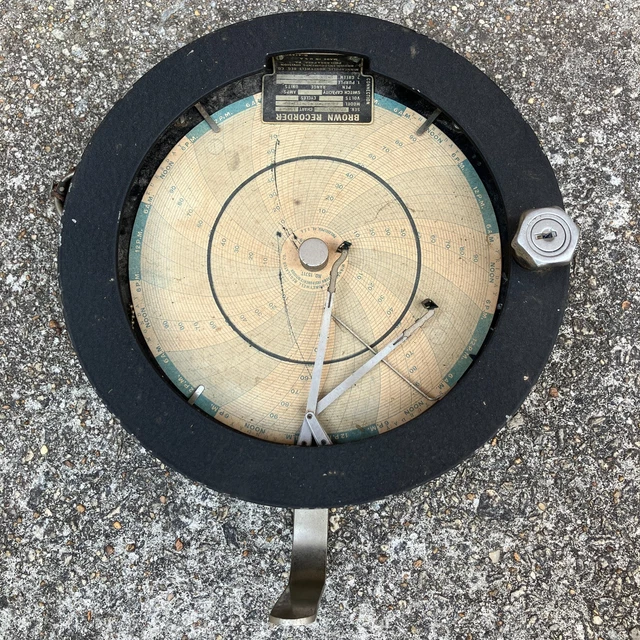 Vintage BROWN Honeywell 1565-T 12" Circular Chart Recorder