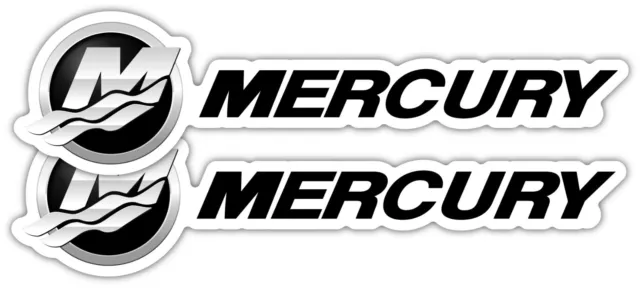 2X Mercury Silver Logo 3M Sticker Decaltruck Vehicle Window Wall Car Boats