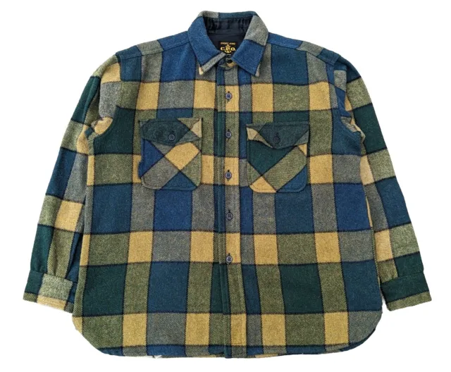 VTG 50S 60S SPORT KING Wool Blend CPO Shirt Jacket Plaid Check XL Union ...