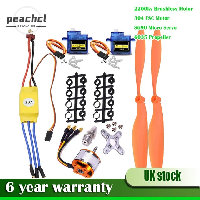 BRUSHLESS MOTOR 30A ESC Motor SG90 Micro Servo 6035 Propeller Set for