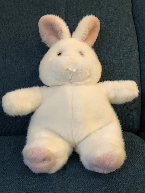 Doudou Peluche Lapin Blanc Et Rose Corolle