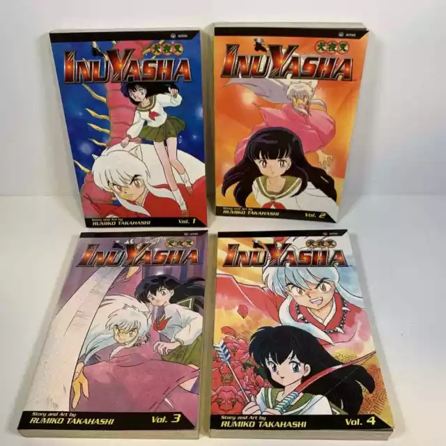 Inuyasha Vol 1-4 English VIZ Media Manga Paperback Rumiko Takahashi - Very Good