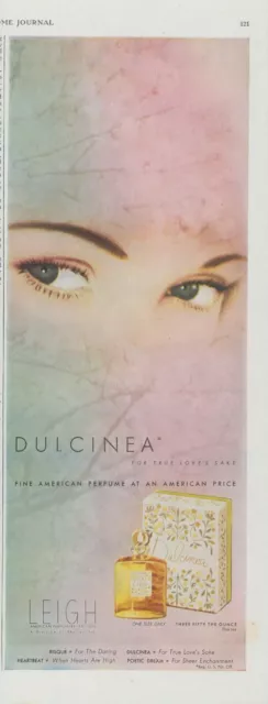 1944 Dulcinea Perfume Leigh Woman Eyes For True Loves Sake Vintage Print Ad LHJ1