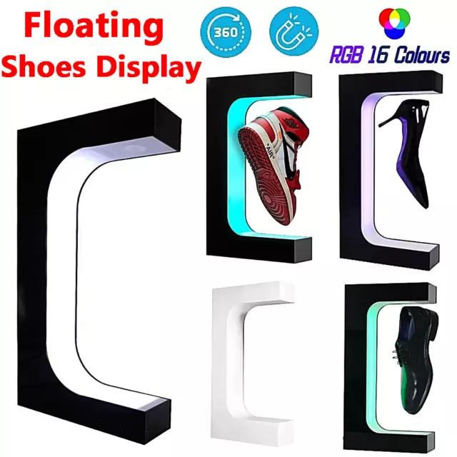 Levitating Shoes Display Lamp Stand Leather Sneaker Rotating Floating LED Light