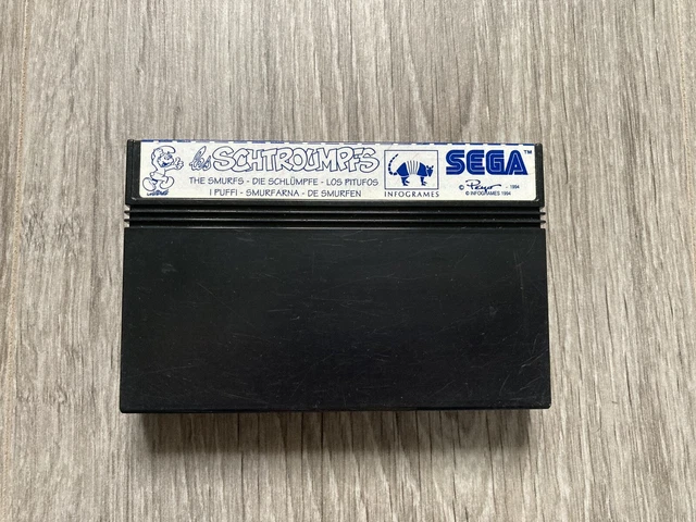 Jeu SEGA MASTER SYSTEM - LES SCHTROUMPFS COMPLET (PAL) - Boîte, Notice, Cartouche - Excellent état !