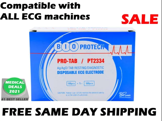 Bio Protech, Pro-Tab Pt2334 Resting Disposable Ecg Electrode  (100 Per Box)