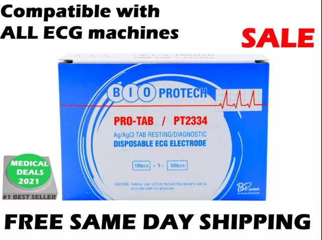 Bio Protech, Pro-Tab Pt2334 Resting Disposable Ecg Electrode  (100 Per Box)