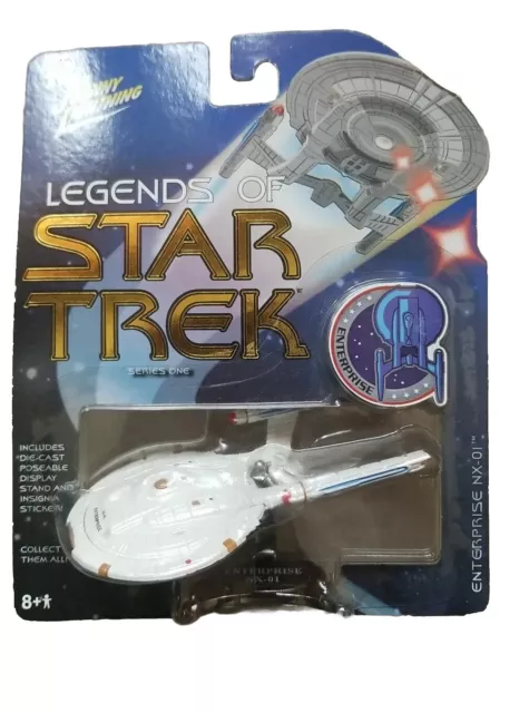 Johnny Lightning Legends of Star Trek WHITE Lightning Enterprise NX-01 Rare