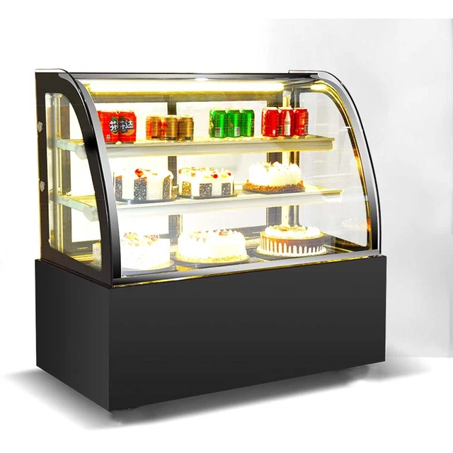 Open Box 35" Countertop Refrigerated Cake Showcase Rear Door 3 Layers