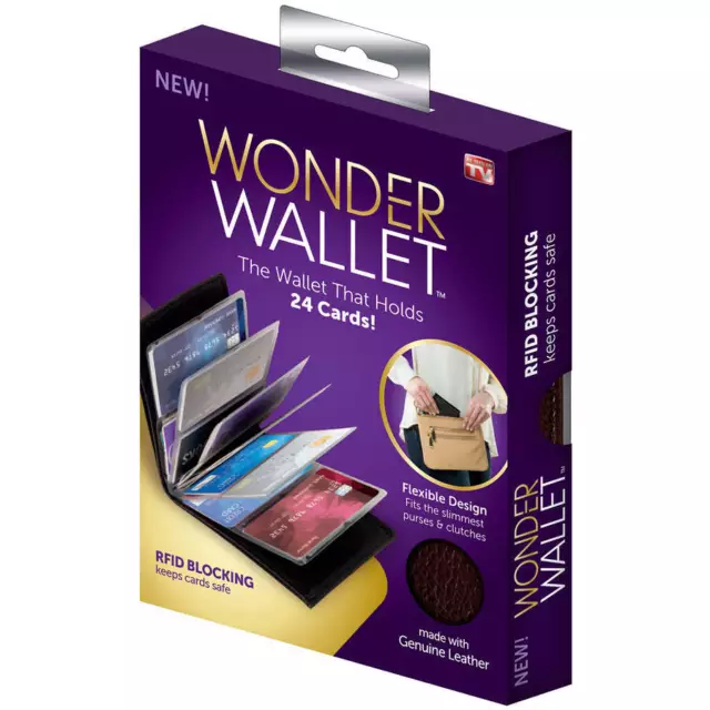 3 pk Wonder Wallet Amazing Slim RFID Wallets As Seen on TV Black