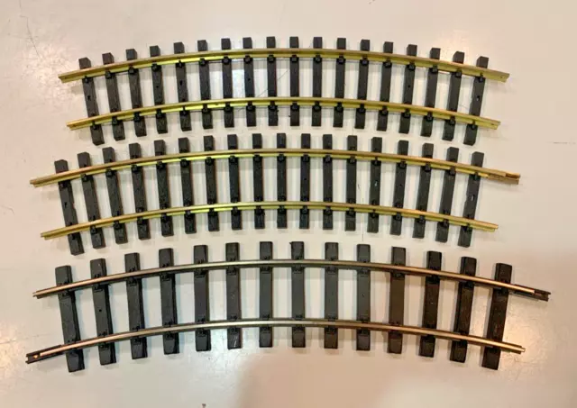 3 Pieces Aristocraft "G" Scale 5' Diameter Solid Brass Curved Track 3 Pieces Aristocraft "G" Scale 5' Diameter Solid Brass Curved Track