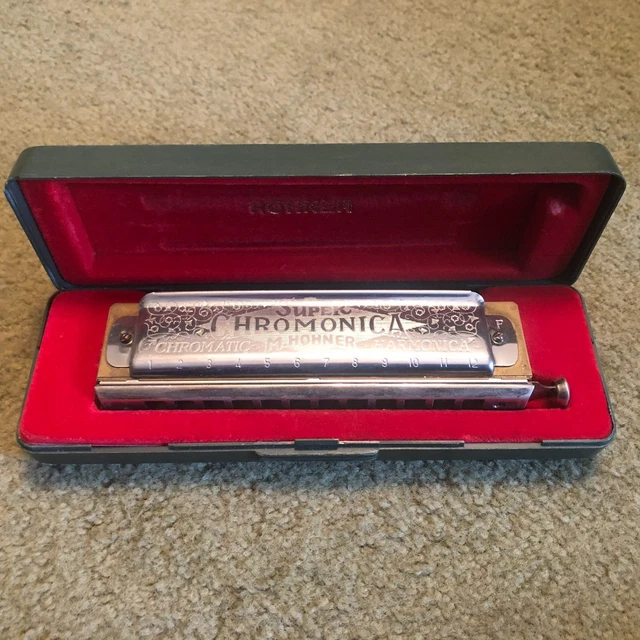 HOHNER SUPER CHROMONICA 270 Chromatic Harmonica F + Case Germany