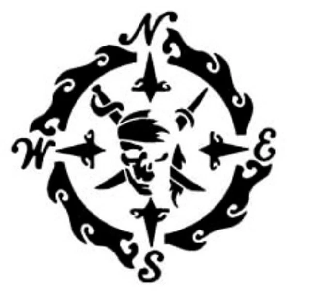 Vinyl Decal Pirate Nautical Star Jolly Rogers Compass Rose Sticker Car Truck #21