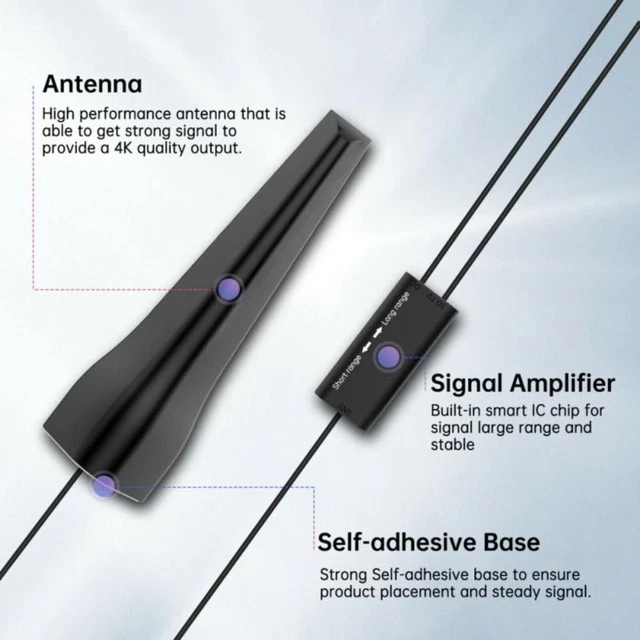ATSC HD TV Antenna DVB-T2 Amplifier Booster Digital Aerial Set Indoor ...