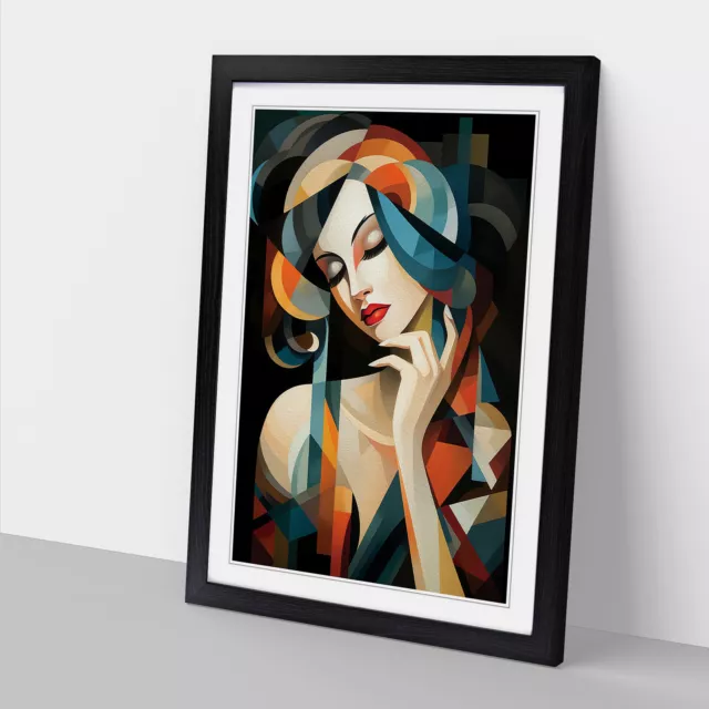 Art Deco Woman Cubism No.2 Wall Art Print Framed Canvas Picture Poster Decor 2