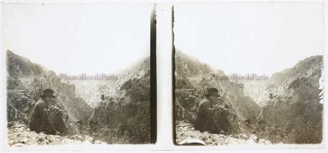 FRANCE Château de Loches c1930 Photo Plaque verre K3n6 Stereo Vintage