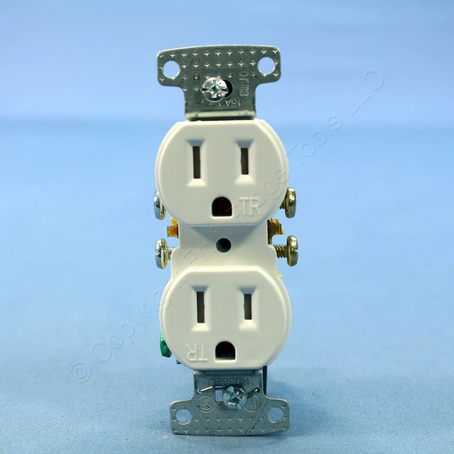 Hubbell White TAMPER RESISTANT Duplex Receptacle Outlet 5-15R 15A Bulk RR15SWTR