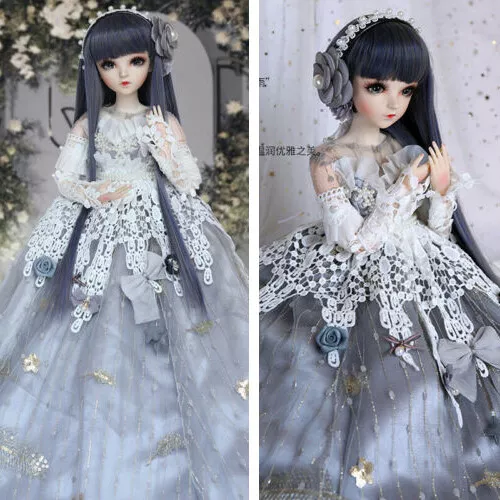60cm BJD Doll 1/3 Ball Jointed Girl + Face Makeup + Wig + Clothes FULL SET Gift