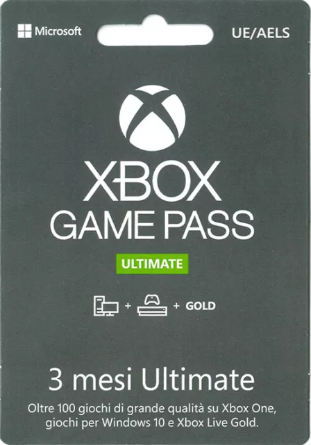 Xbox GamePass Ultimate 3 mese - XboxOne - Xbox Series - SOLO CODICE DLC