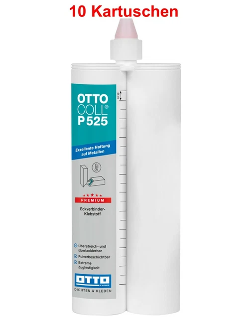 Ottocoll P525 10 x 380 ML 2K-Turbo-PU-Klebstoff Per Incollaggio Di