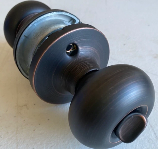 Better Homes Door Knob Entryway Locking With Key Mushroom Shape Dark Bronze NEW