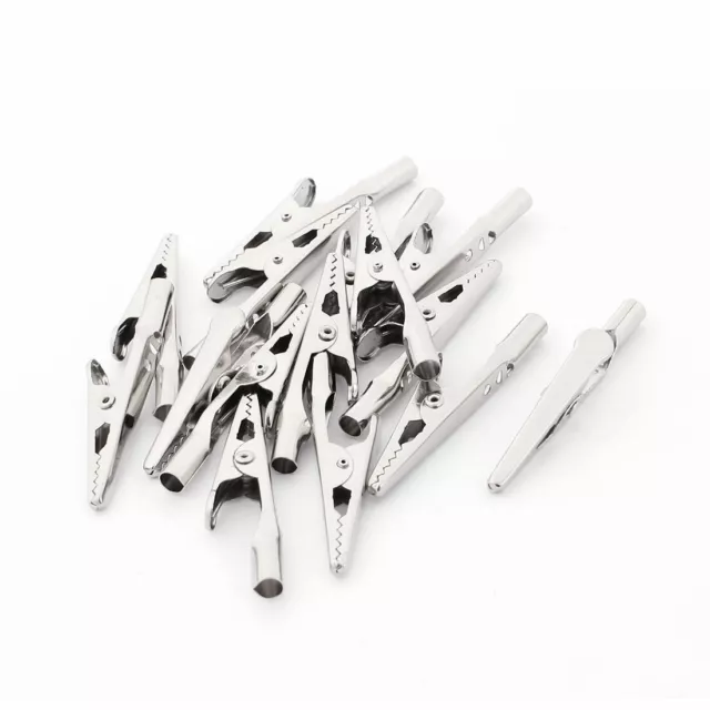 15 Pcs Silver Tone  Alligator Clips With Teeth Aligator Hair Bows Metal Clips