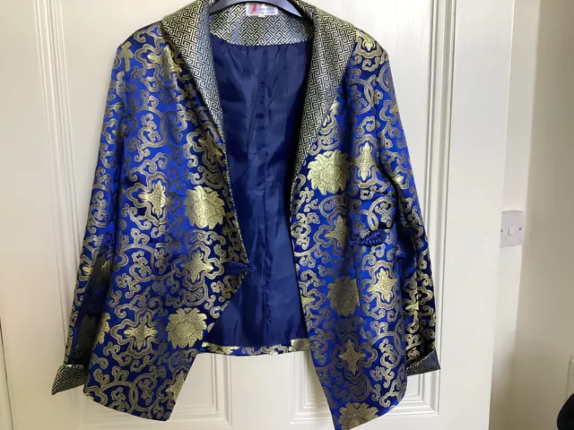 Vintage Chinese Laogudai Blue And Gold Jacket