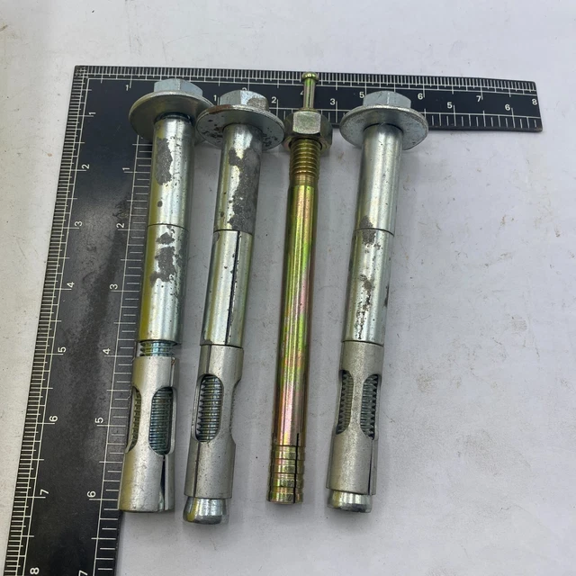 LOT OF 4 Concrete Wedge Anchor 6"  x 0.48  Hot Galvanized With Hex Nuts