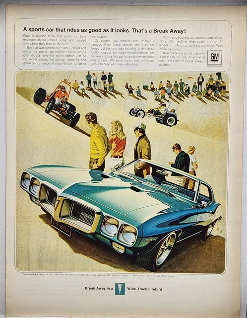 1969 Pontiac Firebird 400 Sand Dunes Dune Buggy Vintage Color Print Ad