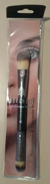 New Borghese Double Ended Foundation and Concealer Brush Black Handle