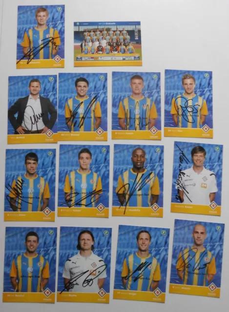 14 Autogrammkarten Eintracht Braunschweig (2010/2011) original unterschrieben