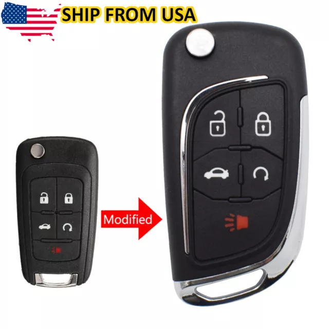Car Key Fob Cover Shell Remote 5 Button Fits For Chevrolet Cruze Malibu Impala