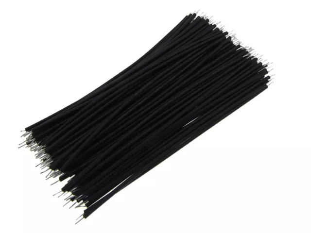 【10CM】 24AWG Standard Jumper Wire Pre-cut Pre-soldered - Black - Pack of 100