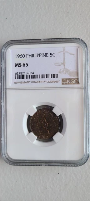Philippines 5 Centavos 1960 NGC MS 65