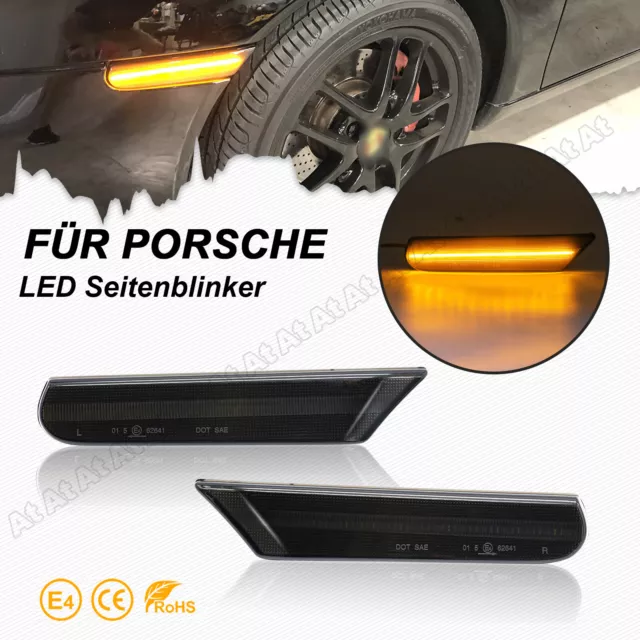 2x LED Schwarz Seitenblinker Blinker Für Porsche 911 996 Boxster 986 1997-2005