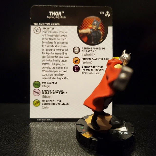 HeroClix Marvel Avengers War Of Realms Thor LE #100 Action Figure With Card 3