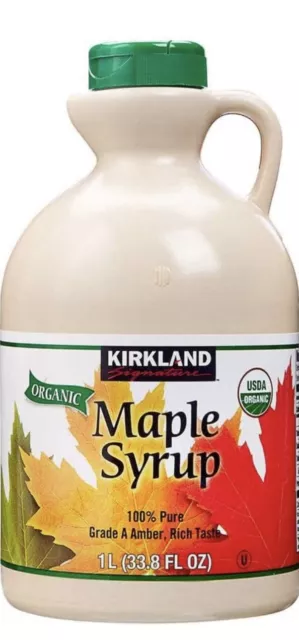 1L Kirkland Organic Pure Maple Syrup Grade A Amber