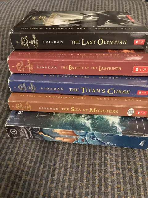 Set Of 5 Paperback Percy Jackson & The Olympians Vol 1-5 Books Rick Riordan