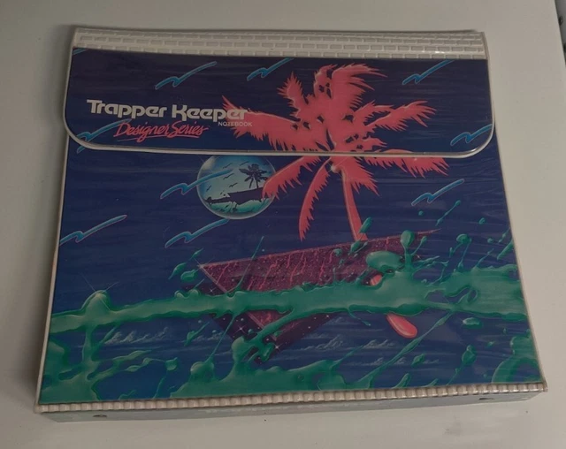 Vtg MEAD TRAPPER KEEPER 80s DESIGNER SERIES OCEAN binder palm trees w one insert Vtg MEAD TRAPPER KEEPER 80s DESIGNER SERIES OCEAN binder palm trees w one insert