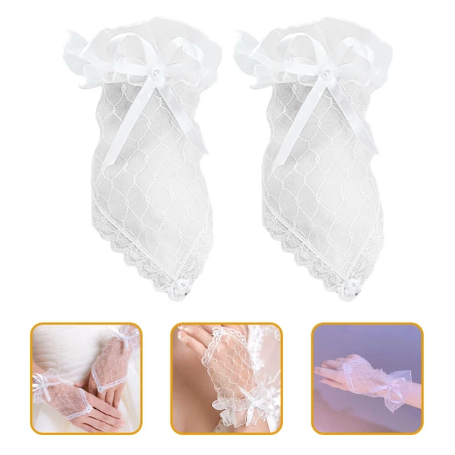 Guanti da sposa per ballo scalda braccia abito pizzo donna