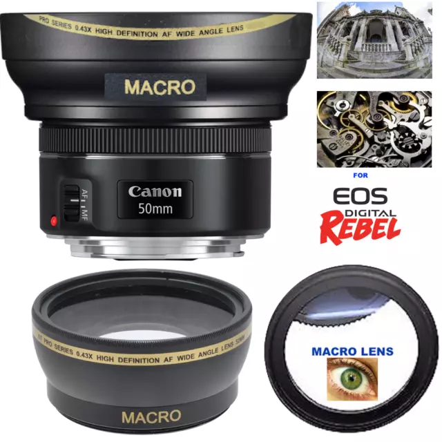 HD3 ULTRA WIDE FISHEYE LENS + MACRO LENS FOR Canon EF 50mm f/1.8 STM Lens