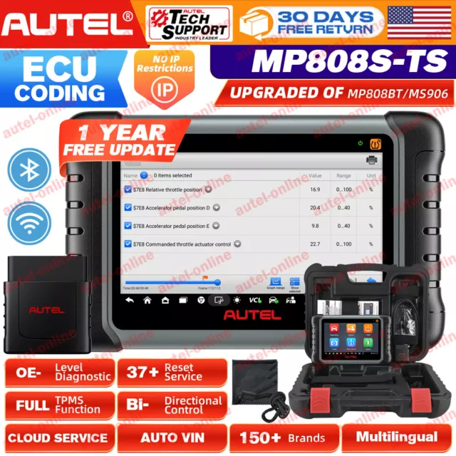 Autel MaxiPRO MP808S-TS Auto Diagnostic Scanner Tool TPMS Programming Key Coding