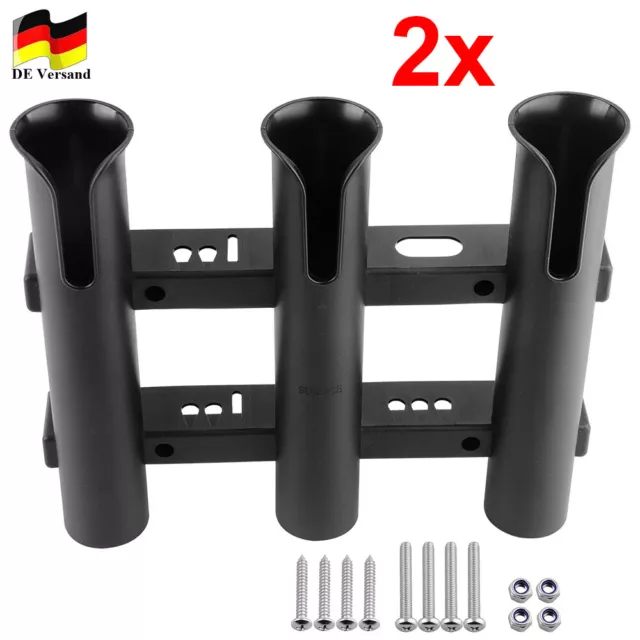 2tlg. 3 fach Bootsruten Rutenhalter Rod Holder Angelrutenhalter Bootsrutenhalter